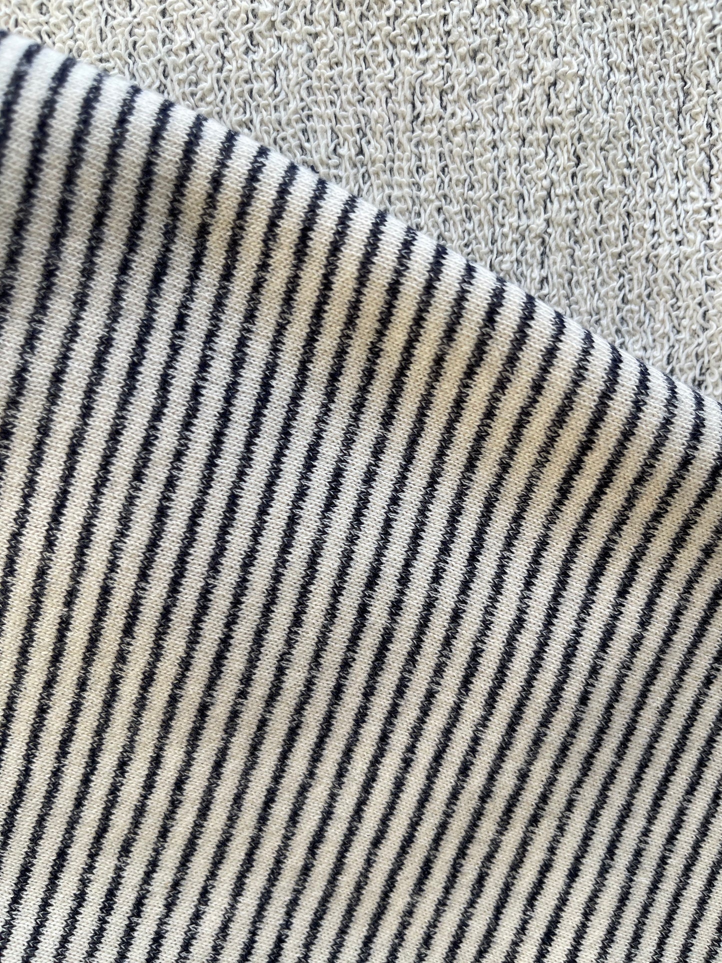 Grey stripes french terry scarf