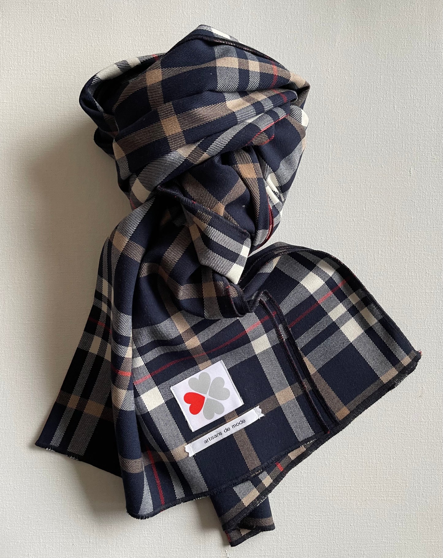 Checkered scarf Ralph Blue Grey