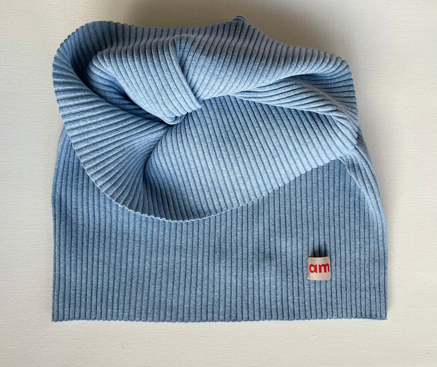 Light Blue rib knit snood