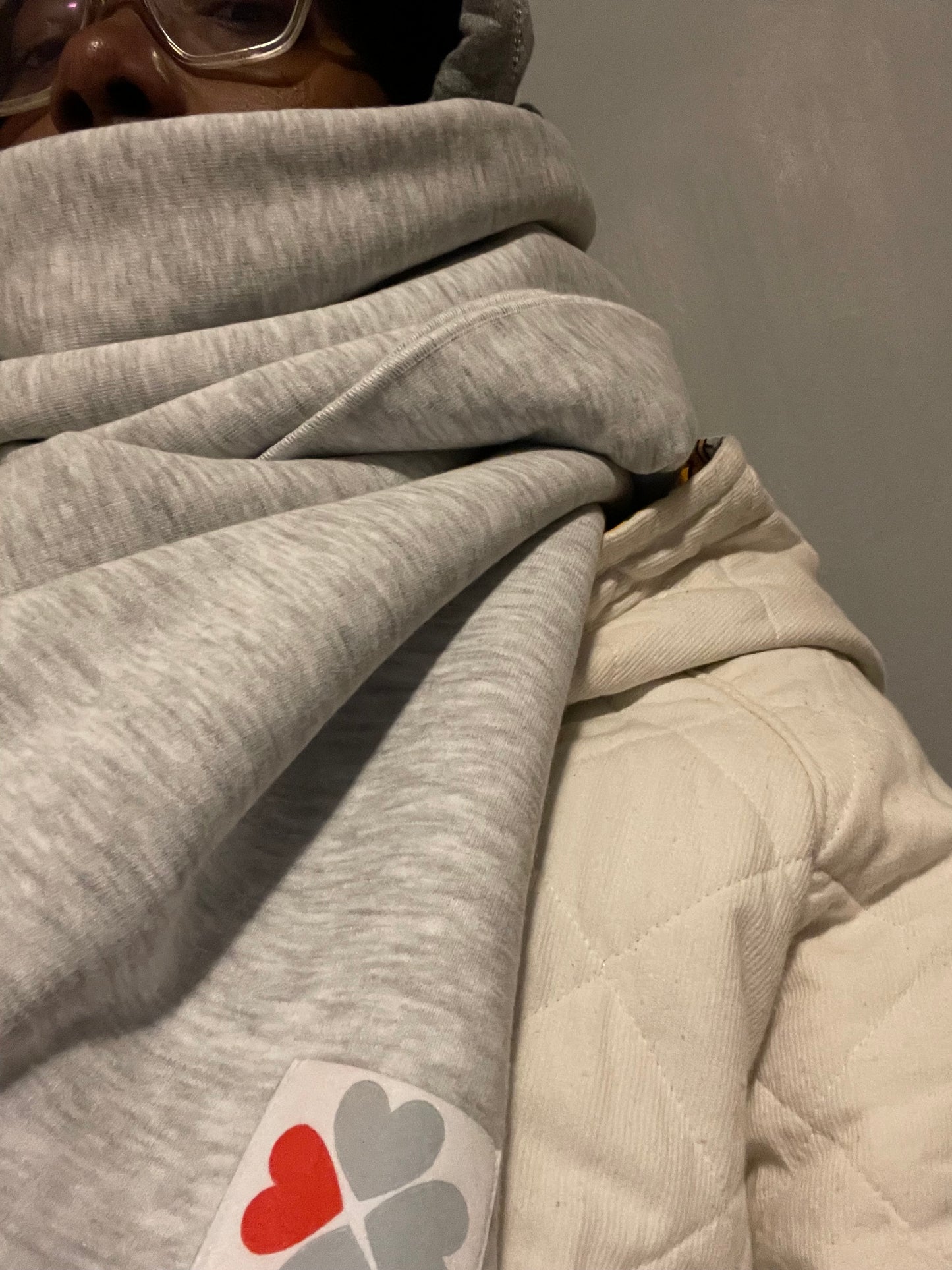 Fleece scarf light grey